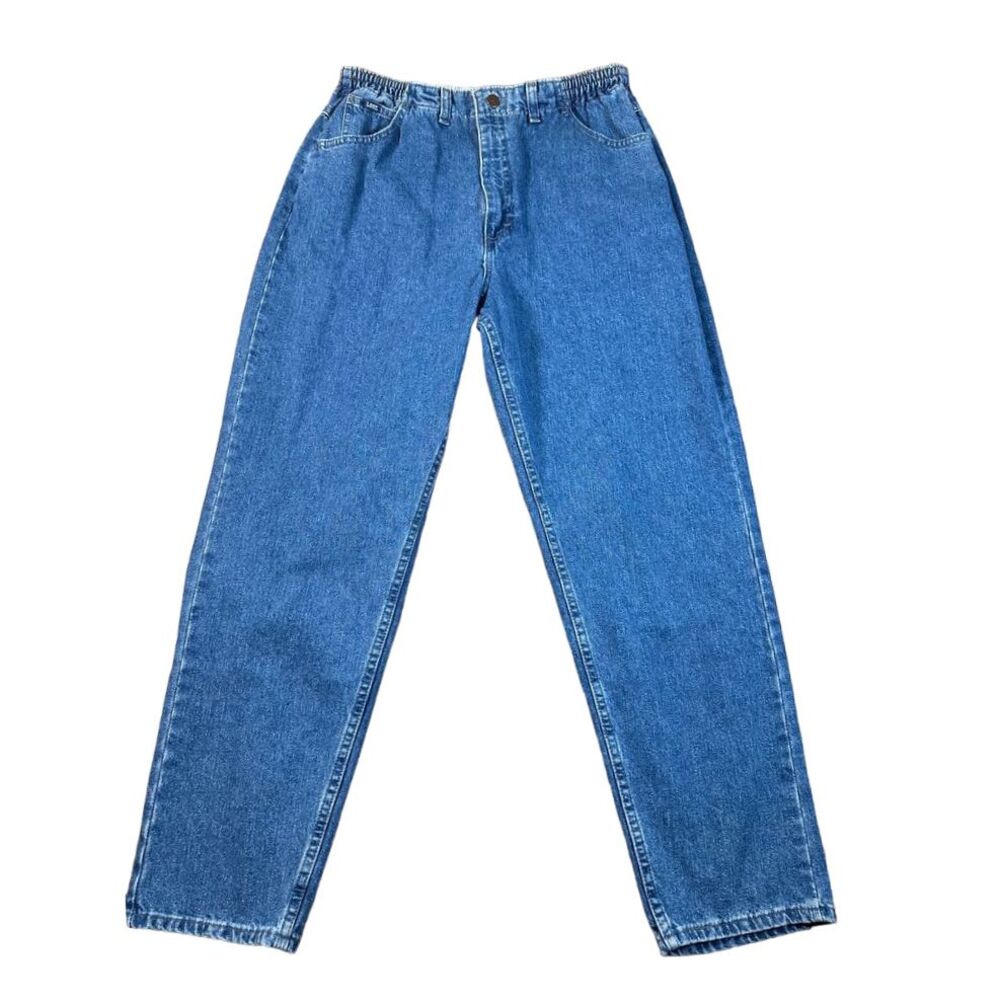 Lee Original High Waisted Mom Jeans Classic Relaxed Fit Vintage Style MediumWash